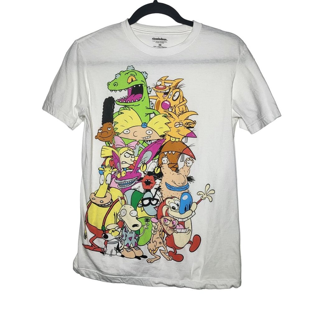 Nickelodeon Women's 90's Cartoon Characters Graphic Short Sleeve T-Shirt Size XS
